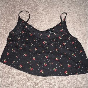 Small Forever 21 Cherry Patterned Cropped Tank Top. Like New Condition